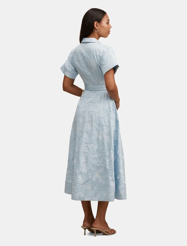 فورايفر نيو Dr19499-Light Blue Women's Mid Dress